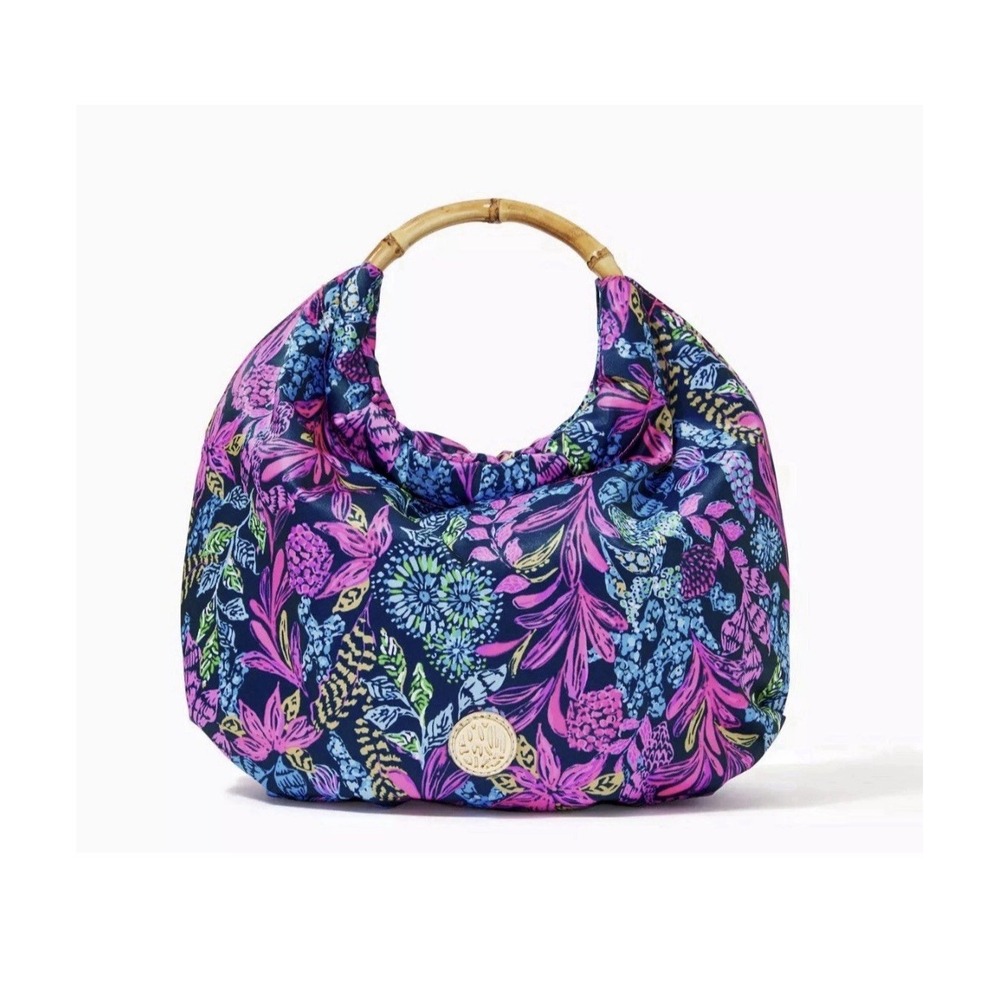 Lilly Pulitzer Bamboo Bag in Aegan Navy Calypso Coast